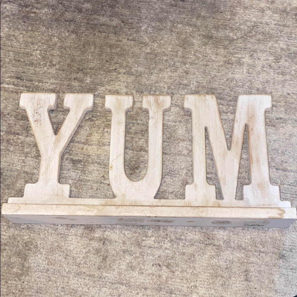 “Yum” wood sign